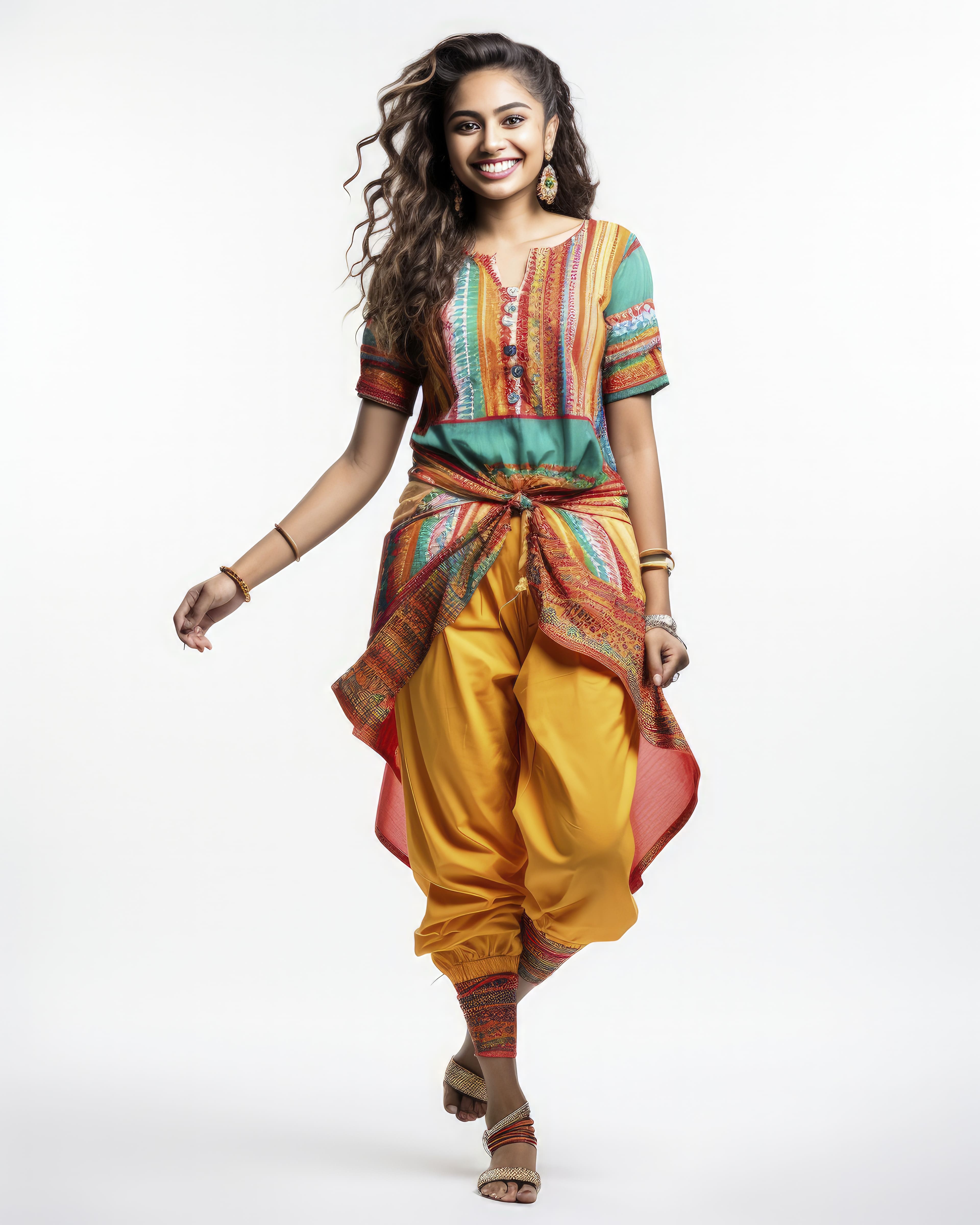 StyleNest - Dhoti Pants With Crop Top